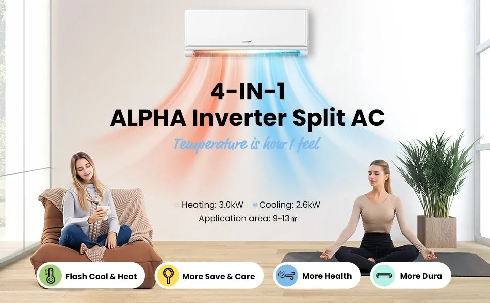 Comfee Air Conditioner Heating /Cooling Installation Fee Included Alpha Inverter Split AC 24H Timer 4-IN-1-K