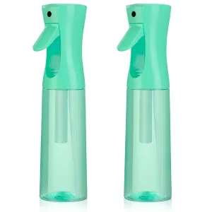 Continuous Spray Bottle for Hair (10.1oz/300ml) 2 Pack Green Transparen Home Essentials Spray Bottles Empty Ultra Fine Water Mister Spray Bottles For Cleaning, Hairstyling Plants Curly Hair Etc