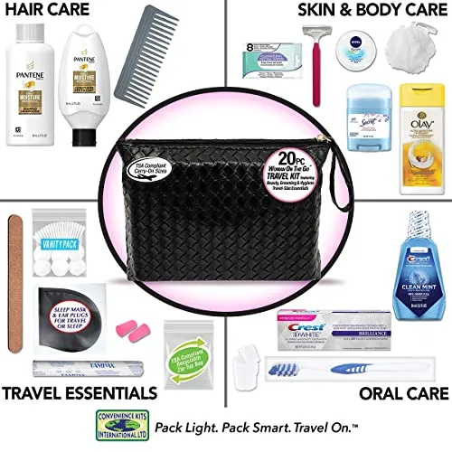 Convenience Kits International Women’s “On-The-Go” Feminine Care Travel Essentials Featuring: Popular Brands You Know and Trust