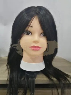 Cosmetology Mannequin Head with 46cm Natural Hair with Clamp
