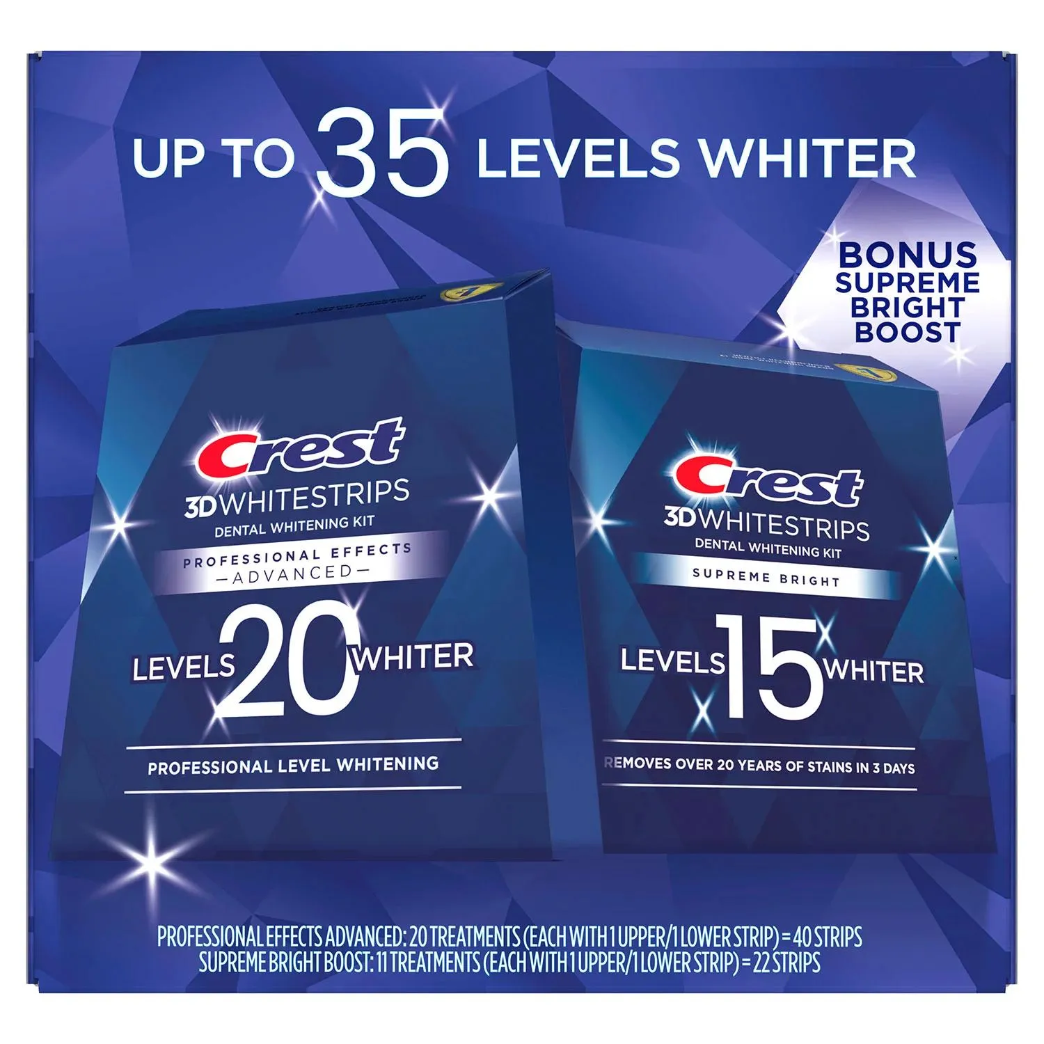 Crest 3D Whitestrips Professional Effects and Supreme Bright Whitening Kit