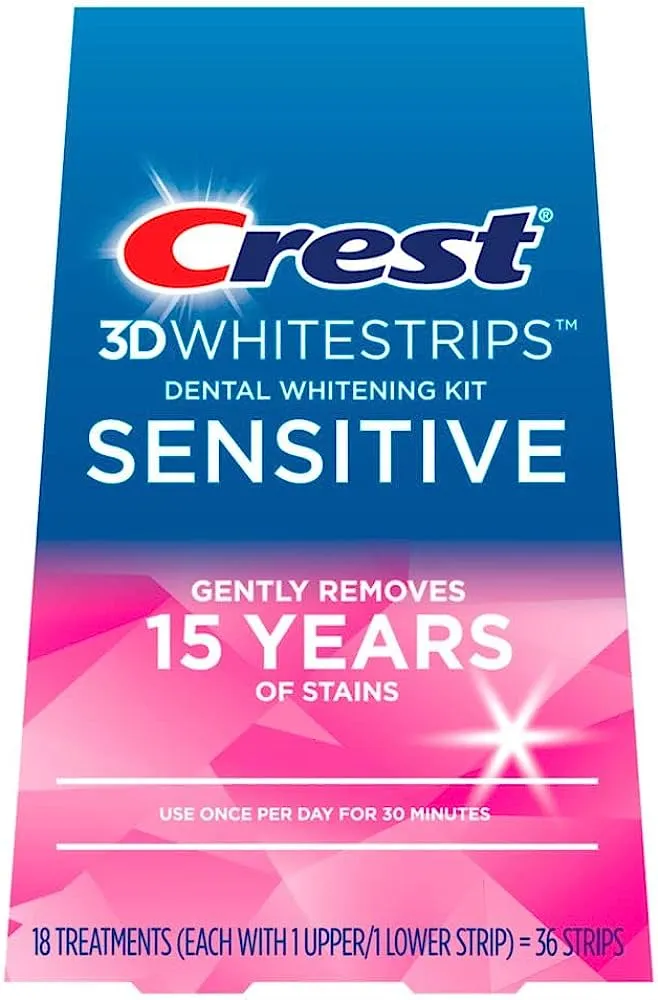 Crest 3D Whitestrips Sensitive At-home Teeth Whitening Kit, 1 Treatment