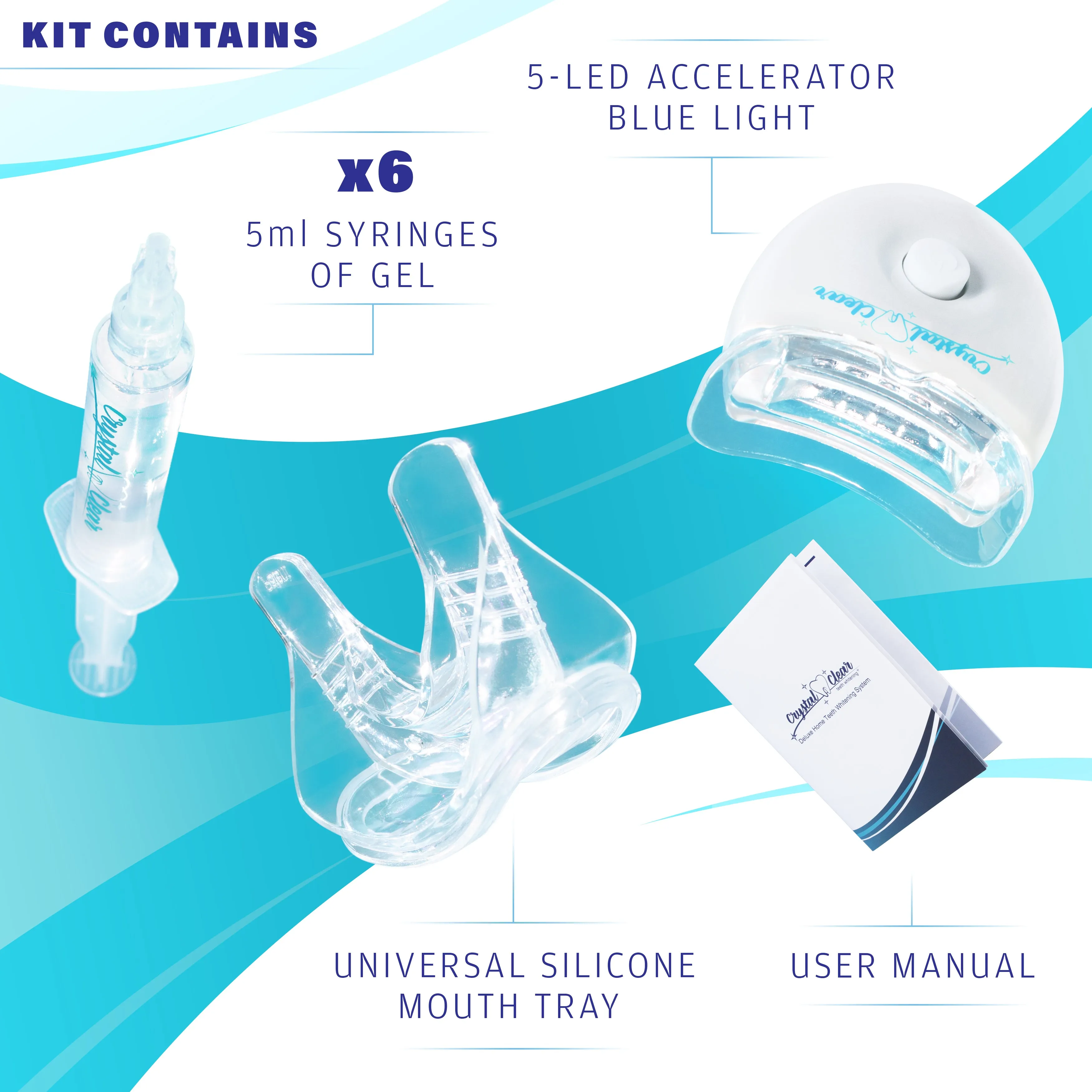 Crystal Clear Teeth Whitening At-Home Teeth Whitening All-in-One Kit