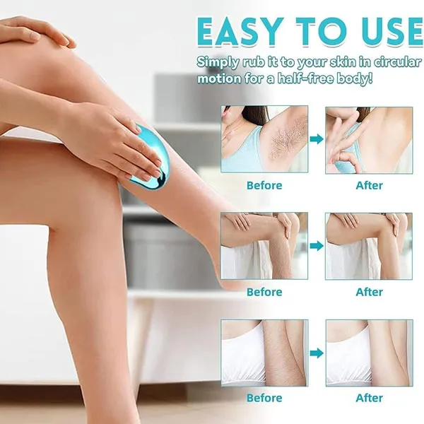 Crystal Magic Epilator for Smooth Skin Painless Hair Removal Stone and Eraser