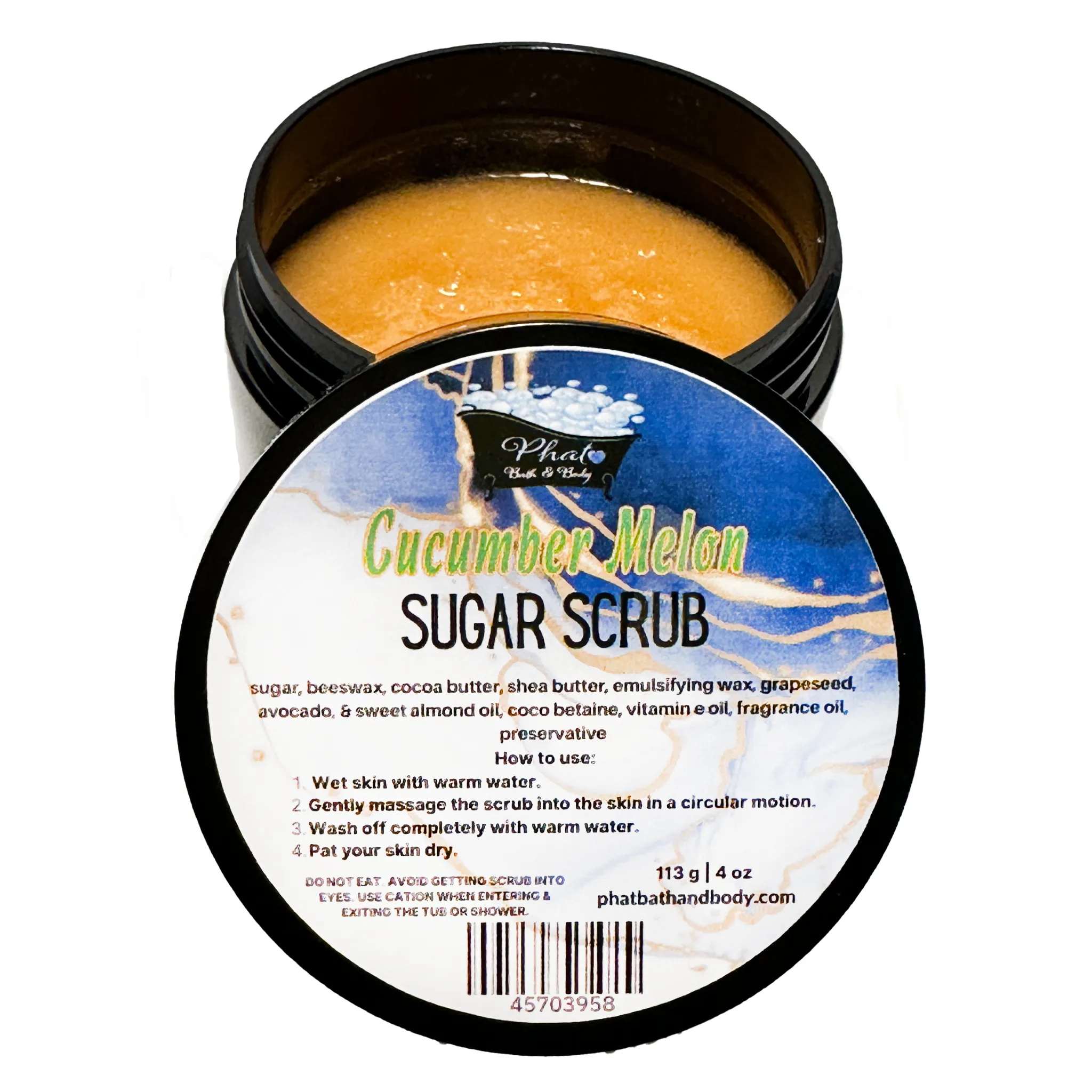 Cucumber Melon Whipped Shea Sugar Scrub Cocoa Butter 4 oz