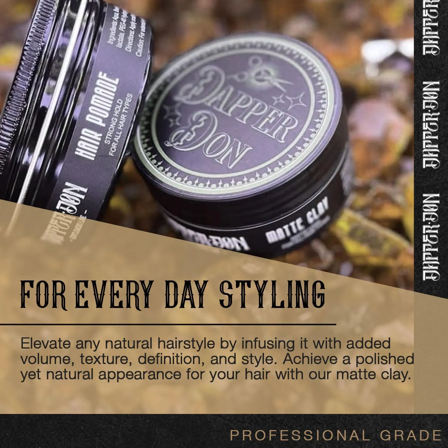 Dapper Don Hair Styling Clay Matte Finish Sculpting Clay | Added Thickness and Texture | All Hair Types, Non-greasy, Strong Flexible Hold