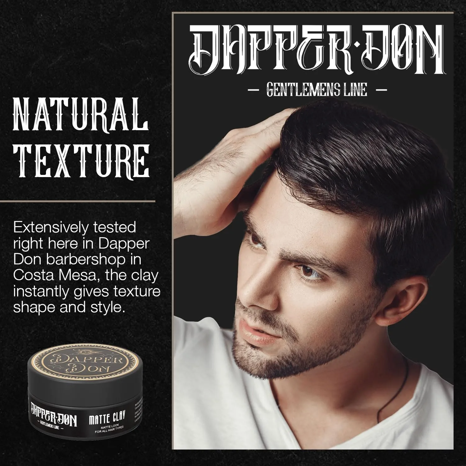 Dapper Don Hair Styling Clay Matte Finish Sculpting Clay | Added Thickness and Texture | All Hair Types, Non-greasy, Strong Flexible Hold