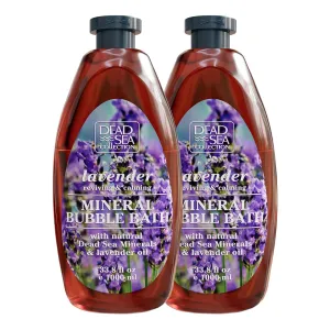 Dead Sea Collection Bubble Bath with Lavender for Women and Men - Lavender Oil and Pure Dead Sea Minerals - Nourishing and Moisturizing Skin - Pack of 2 (67.6 fl.oz)
