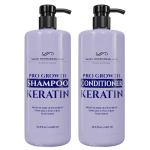 Dead Sea Collection Shampoo and Conditioner Set for Strengthening and Volume - Pure Dead Sea Minerals and Keratin – Nutrition, Repair and Shine - Pack of 2 (33.8 & 30.6 Fl. Oz)