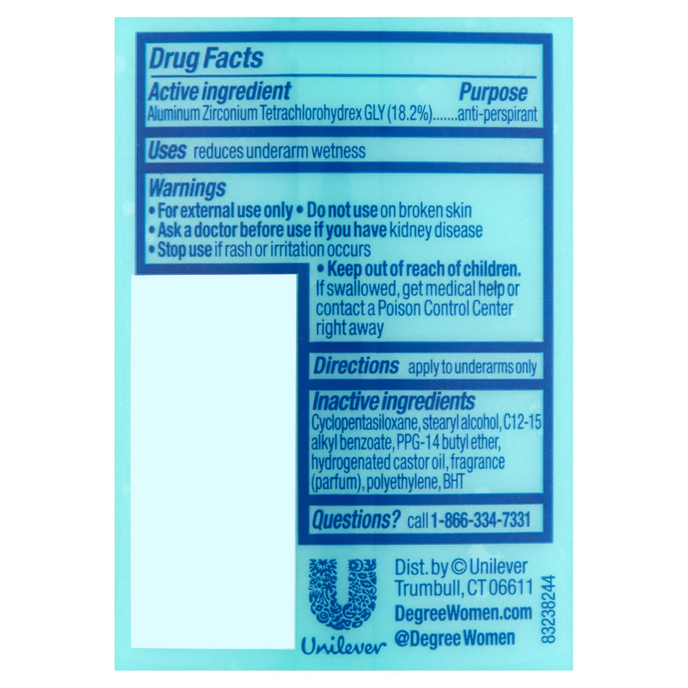Degree Long Lasting Women's Antiperspirant Deodorant Stick, Shower Clean, 2.6 oz