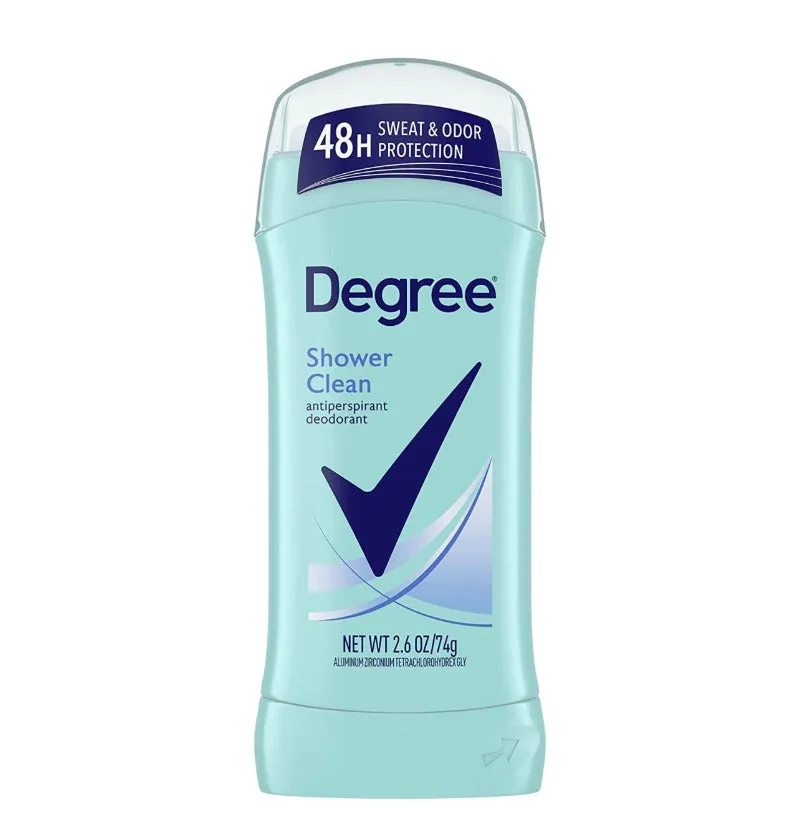 Degree Original Antiperspirant Deodorant Shower Clean 48H Odor Protection for Women, 2.6 oz