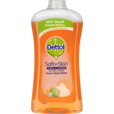 Dettol Antibacterial Lime & Orange Foam Hand Wash Refill 900ml