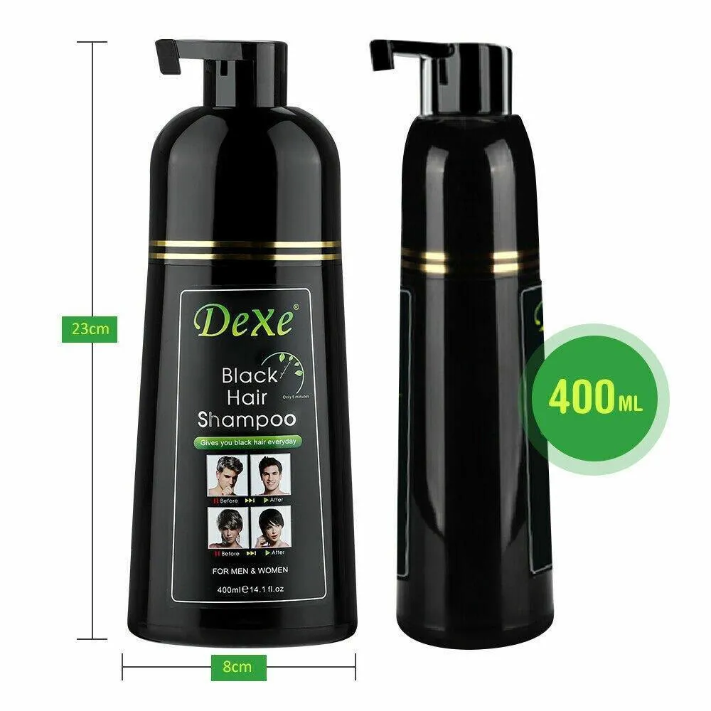 Dexe Black Hair Shampoo Instant Hair Blackening Dye - 400ml × 2 Pcs