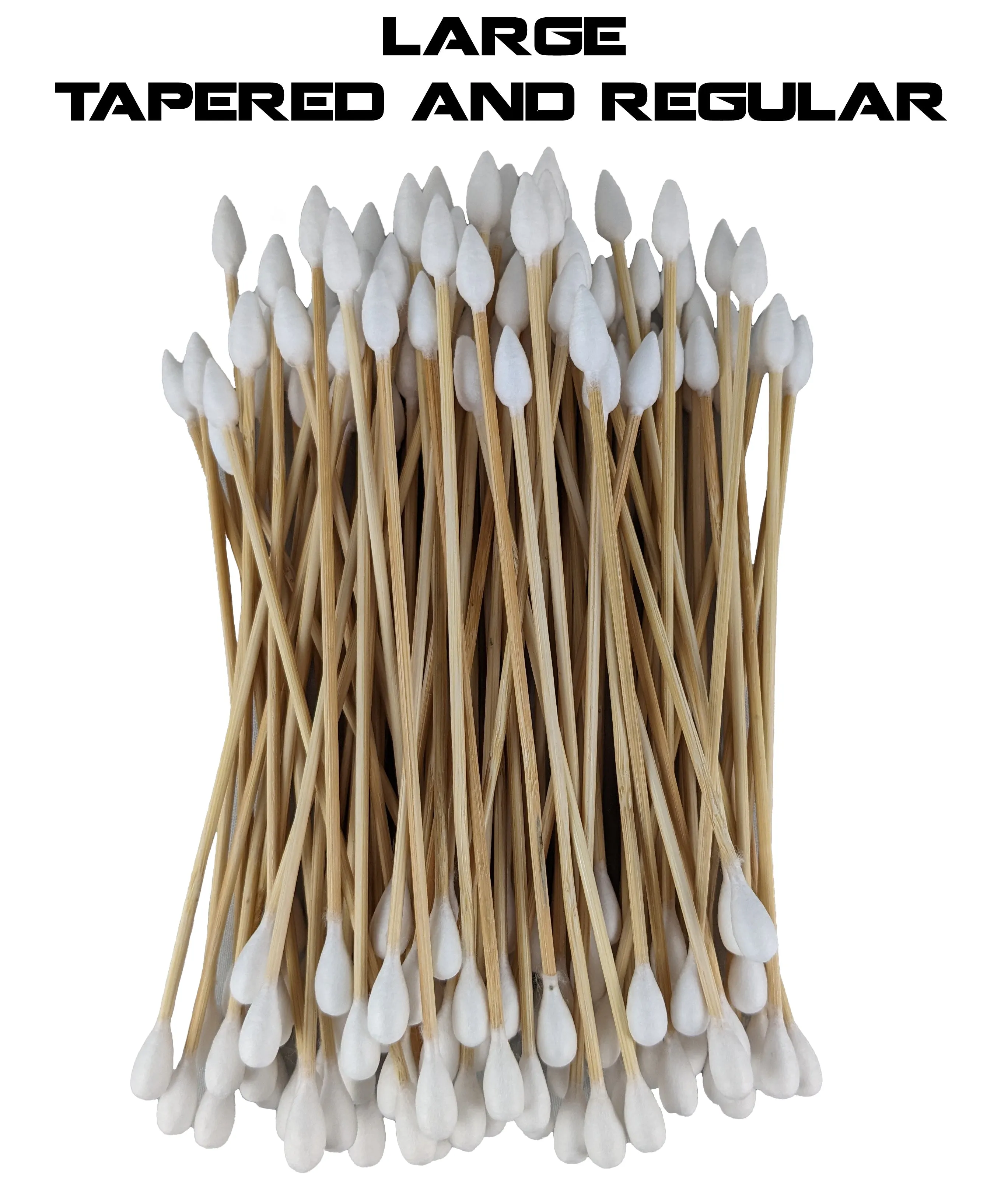Double Sided Large Tapered and Regular Tip 6" Wood Handle Cotton Tipped Weapon Cleaning Swabs Non-Sterile