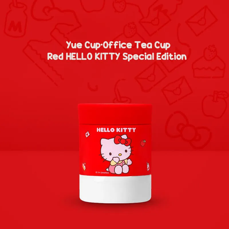 Double-Wall Insulated Hello Kitty Tea Cup with Silicone Sleeve