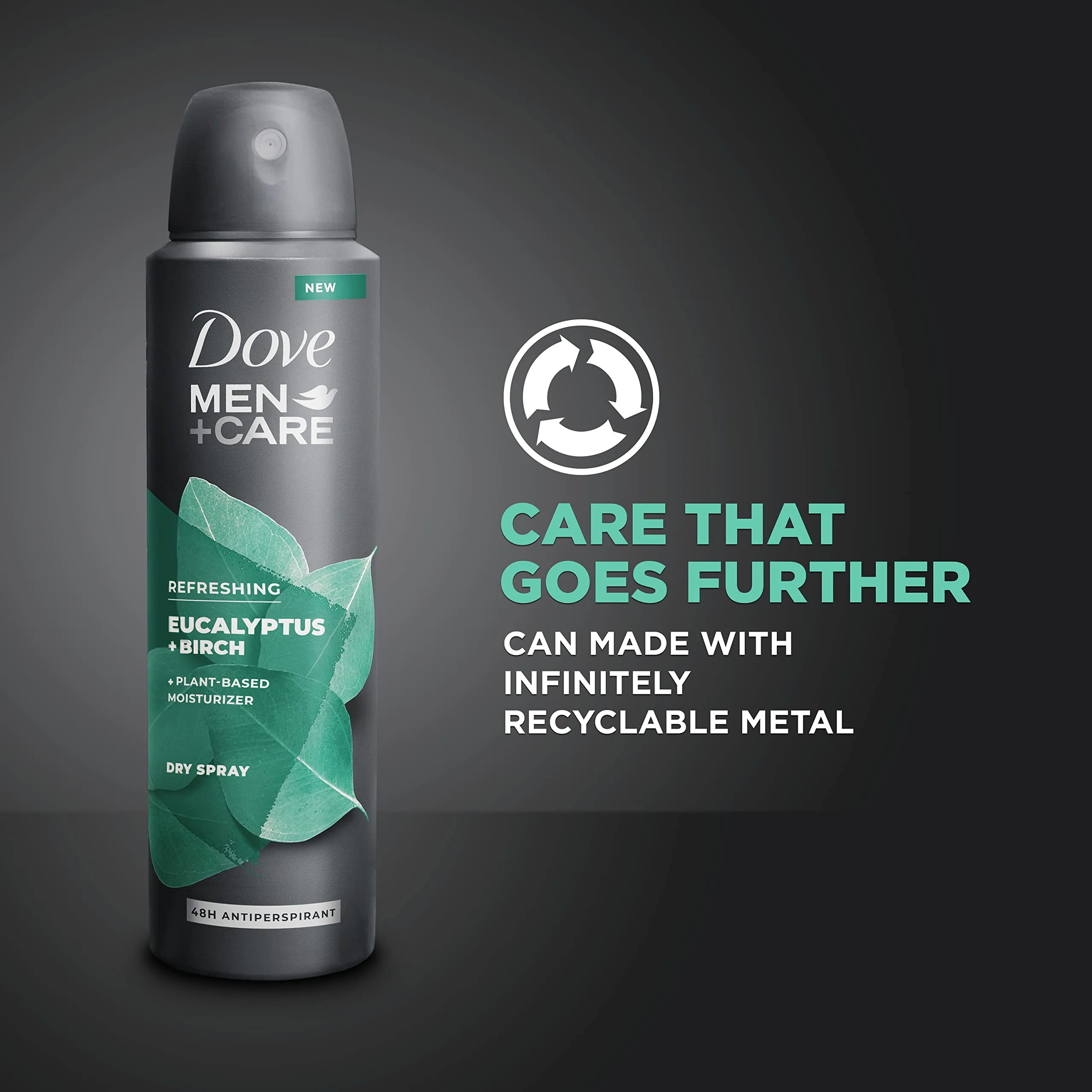 Dove Men Care Deodorant Spray Aluminum Free Deodorant Eucalyptus and Birch Naturally Derived Plant Based Mens Deodorant Moisturizer 4 oz 3 Count