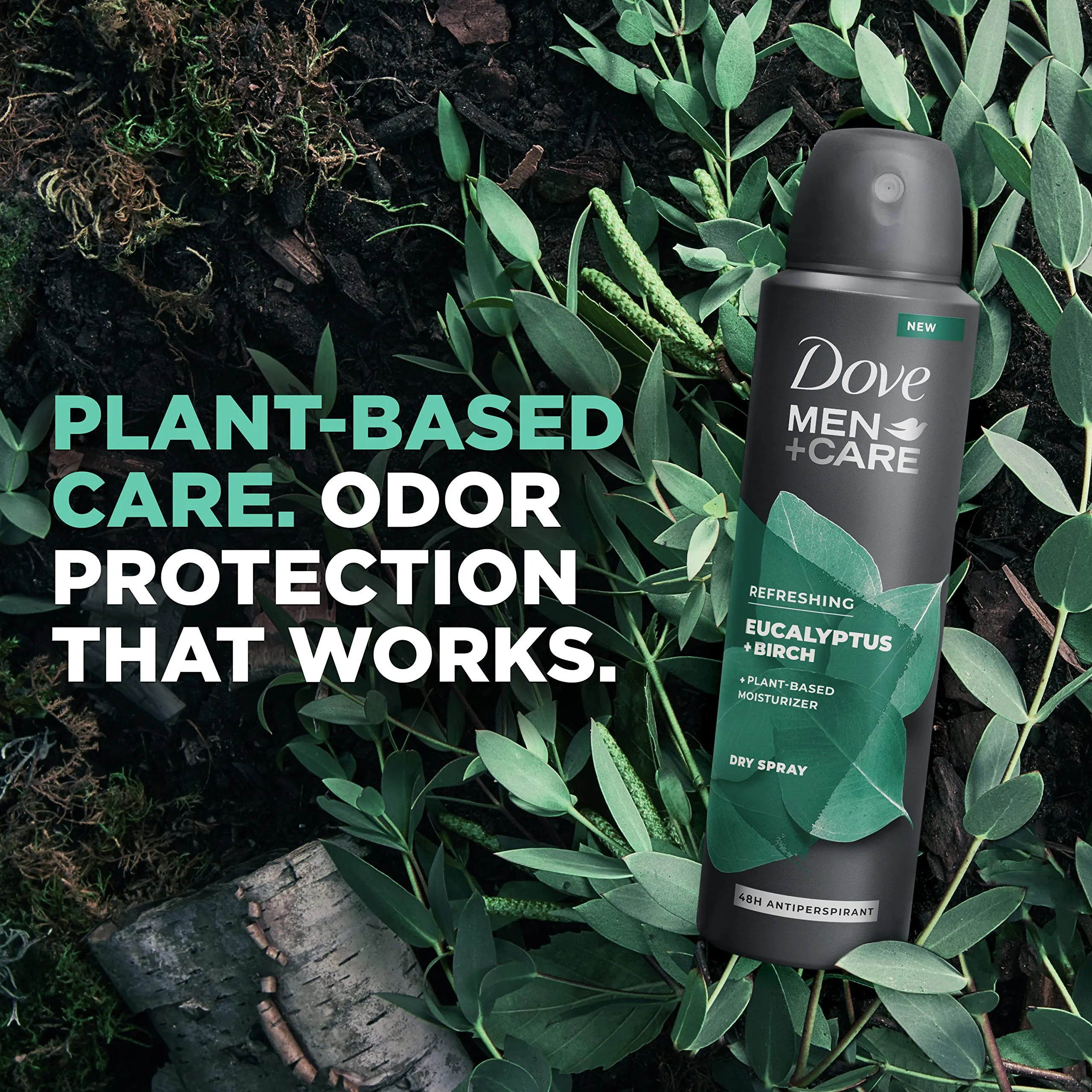 Dove Men Care Deodorant Spray Aluminum Free Deodorant Eucalyptus and Birch Naturally Derived Plant Based Mens Deodorant Moisturizer 4 oz 3 Count