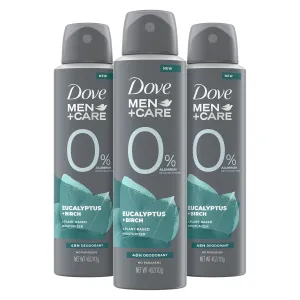 Dove Men Care Deodorant Spray Aluminum Free Deodorant Eucalyptus and Birch Naturally Derived Plant Based Mens Deodorant Moisturizer 4 oz 3 Count