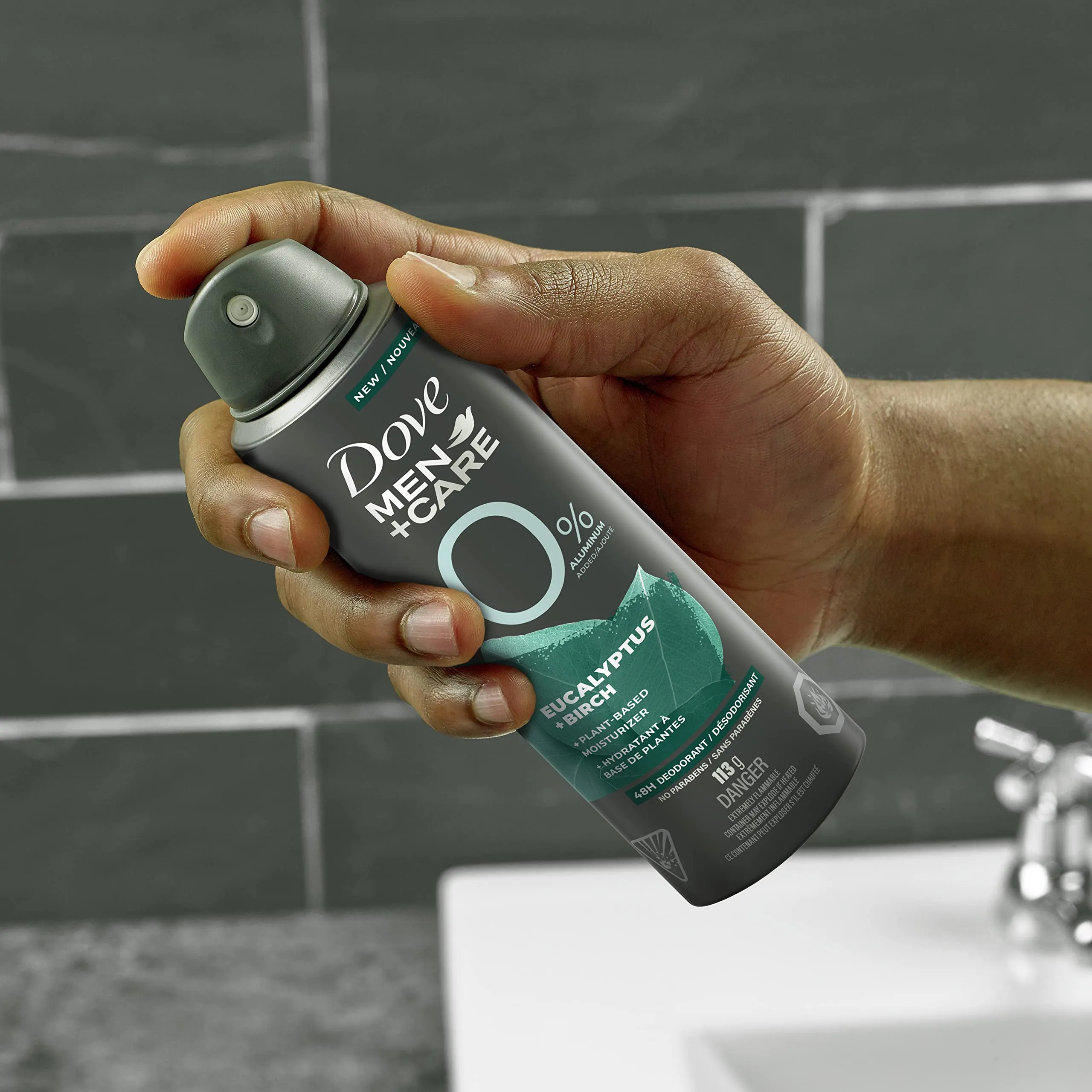 Dove Men Care Deodorant Spray Aluminum Free Deodorant Eucalyptus and Birch Naturally Derived Plant Based Mens Deodorant Moisturizer 4 oz 3 Count
