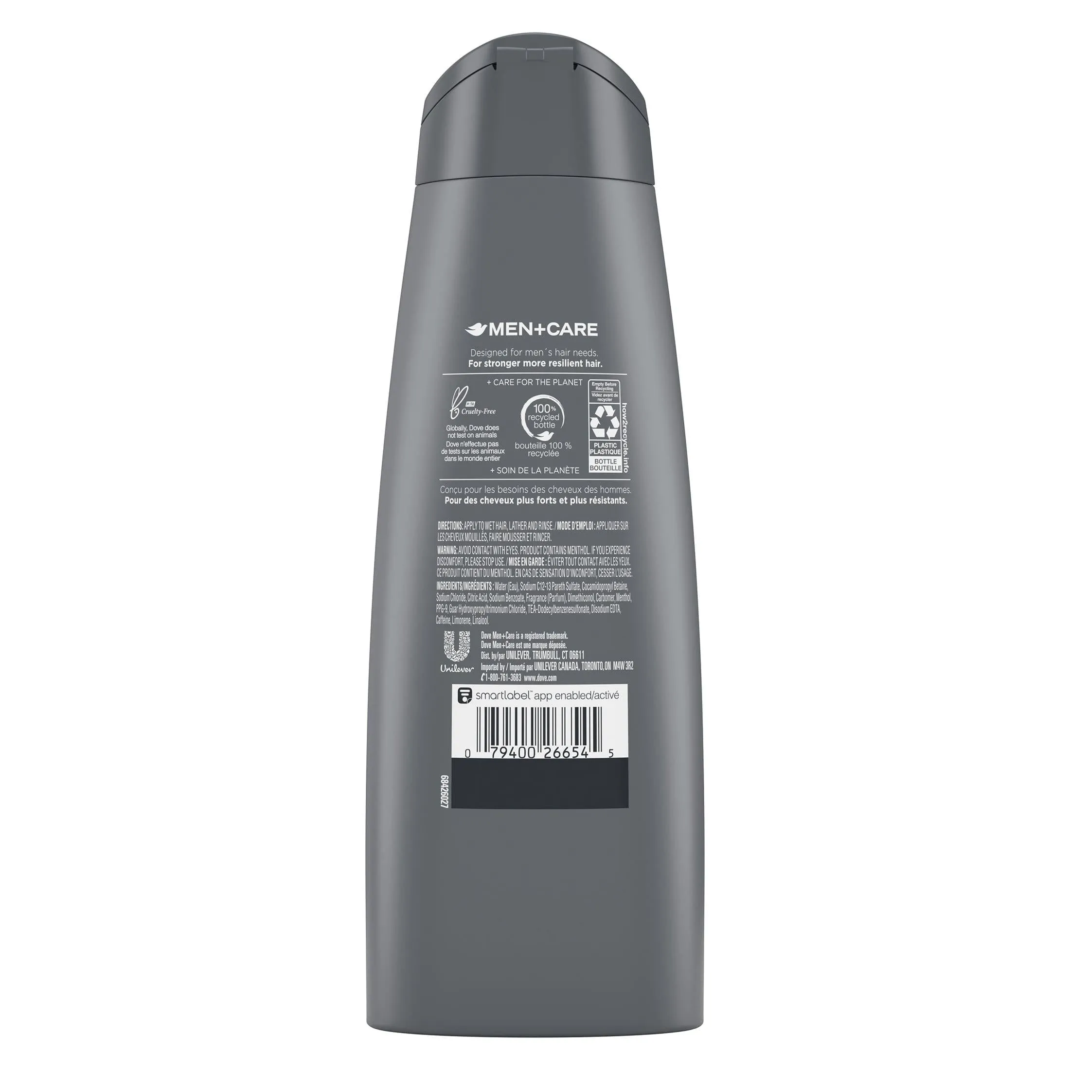 Dove Men Care Fresh Clean 2-in-1 Shampoo and Conditioner with Caffeine and Menthol, 12 fl oz