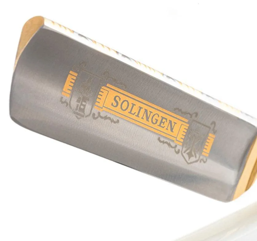 Dovo - Solingen Straight Razor, Imitation Pearl Handle, Round Point, 5/8"