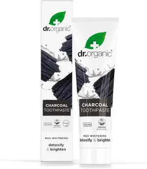 Dr Organic, Organic Charcoal Toothpaste, Natural, Vegan, Cruelty Free, Paraben & Sls Free, Whitening, 100Ml