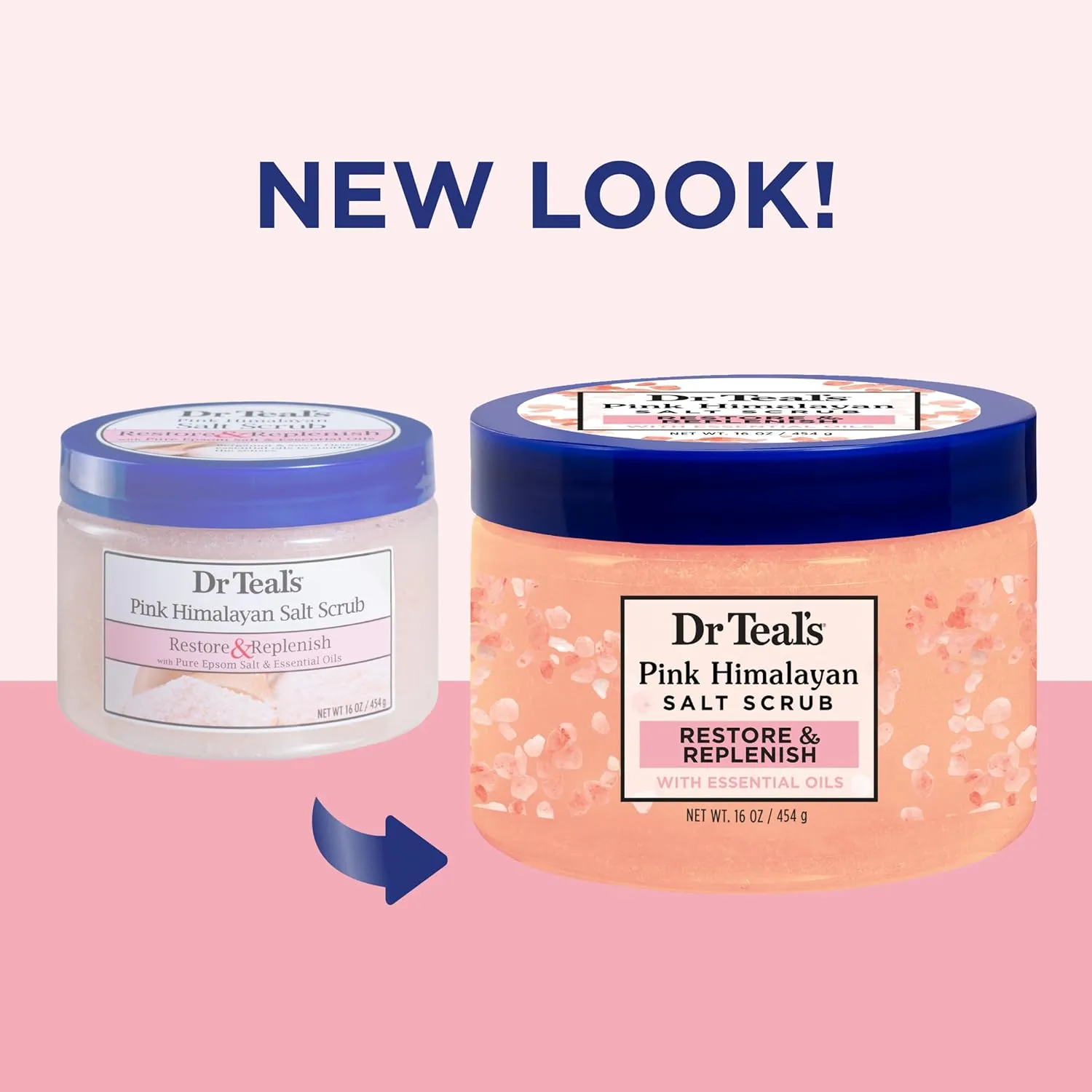 DR TEALS pink himalayan salt scrub restore & replenish مقشر الجسم بملح الهملايا الوردي