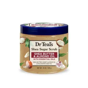 DR TEALS shea suger scrub shea butter & almond oil with essential oils مقشر الجسم باللوز والشيا من دكتر تيلز