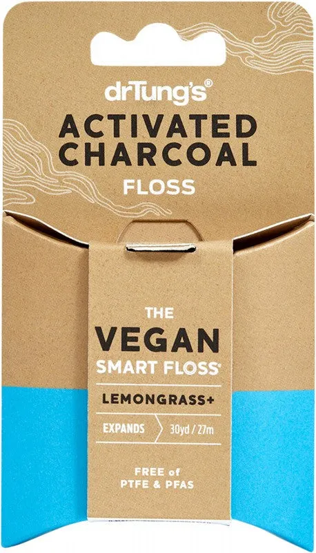 DR TUNG'S Smart Vegan Dental Floss  Activated Charcoal & Lemongrass 27m