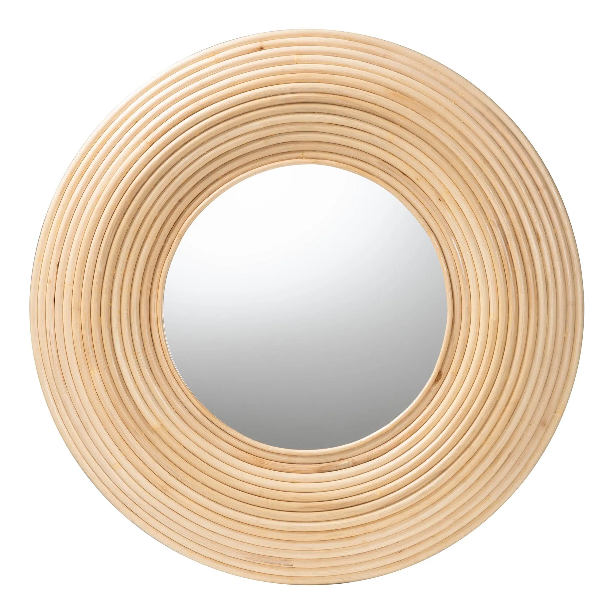 DRUCILLA RATTAN ROUND ACCENT WALL MIRROR