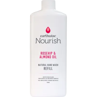 Earthwise Nourish Rosehip & Almond Oil Natural Hand Wash Refill 500ml