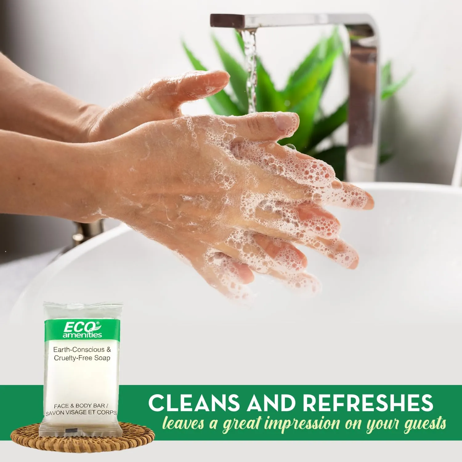 ECO amenities Bar Soap Bulk - 200 Pack, 0.5 oz Travel Size Soap Bars - Individually Wrapped Hotel Soap - Great for Vacation Rental and Airbnb Toiletries or Hygiene Kits Supplies