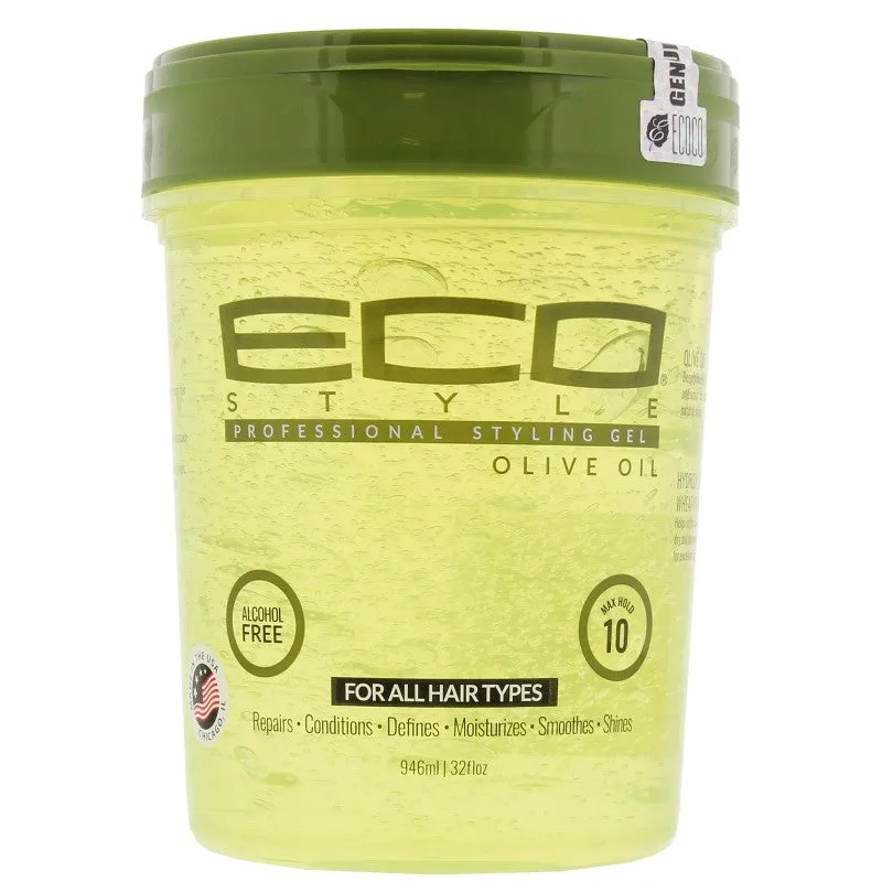 ECO Style Professional Styling Gel Olive Oil Max Hold Alcohol - All Sizes