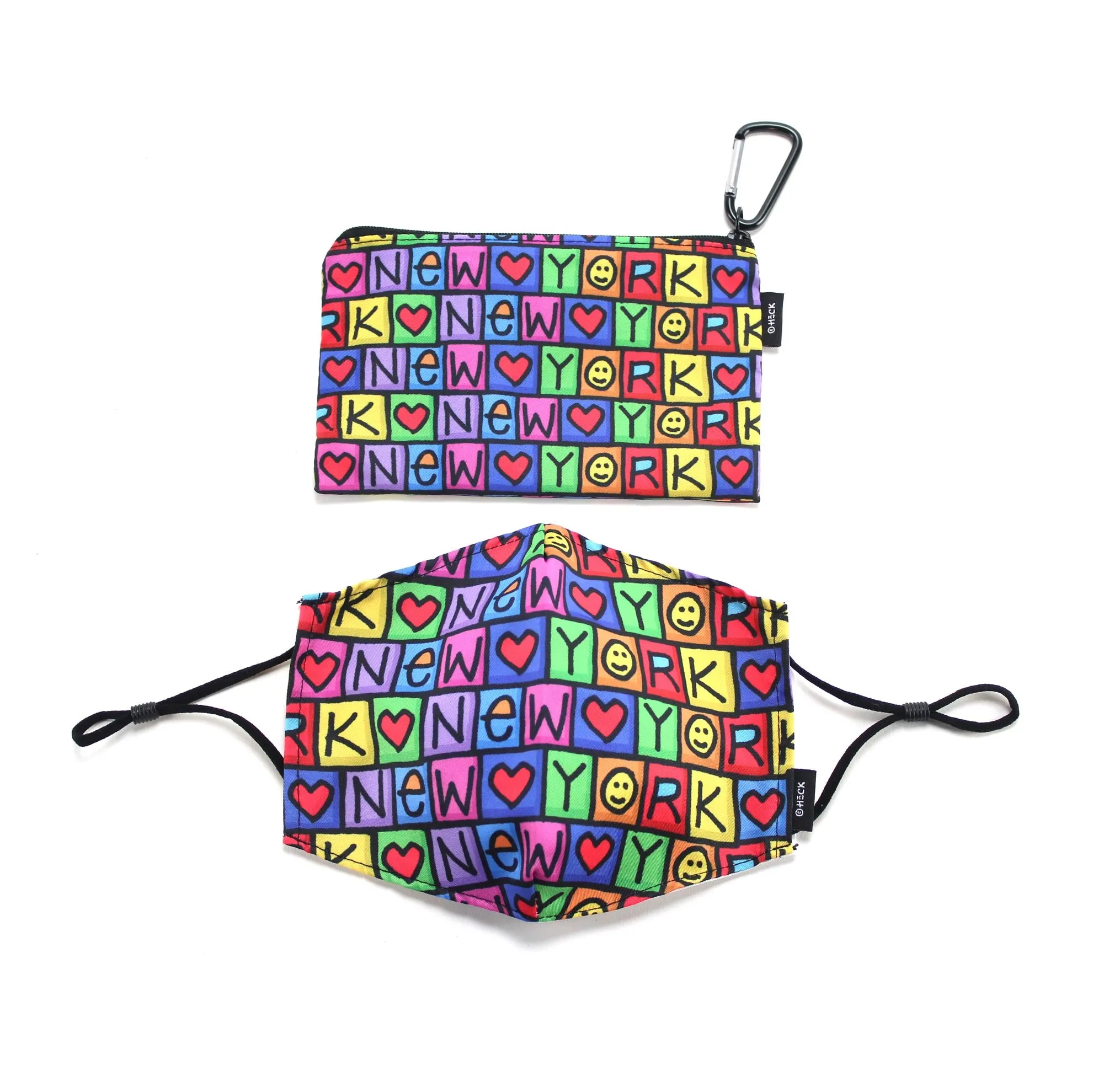 Ed Heck Cityscapes Adult Face Mask & Travel Pouch