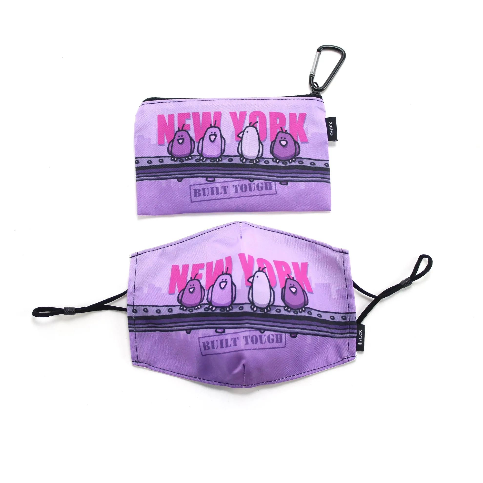 Ed Heck Cityscapes Adult Face Mask & Travel Pouch