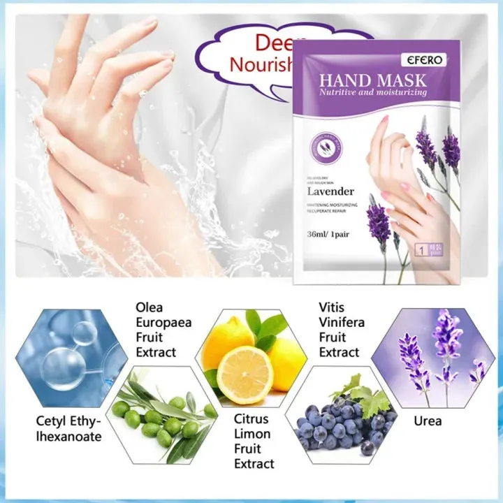 EFERO Exfoliating Lavender Hand Hyaluronic Acid Moisturizing Skin Whitening Anti-Wrinkle Hand Treatment