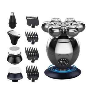 Electric Shaver, Wet & Dry Use, Stainless Steel Blades, 80 Min Battery Life, Fast Charging, Automatic Cleaning