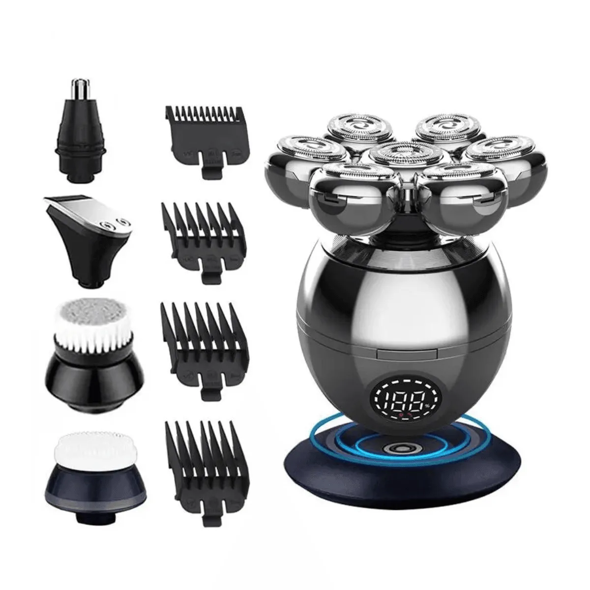 Electric Shaver, Wet & Dry Use, Stainless Steel Blades, 80 Min Battery Life, Fast Charging, Automatic Cleaning