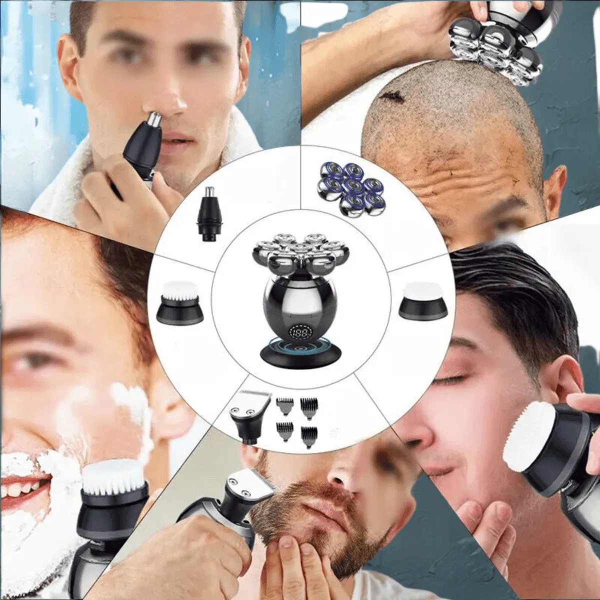 Electric Shaver, Wet & Dry Use, Stainless Steel Blades, 80 Min Battery Life, Fast Charging, Automatic Cleaning