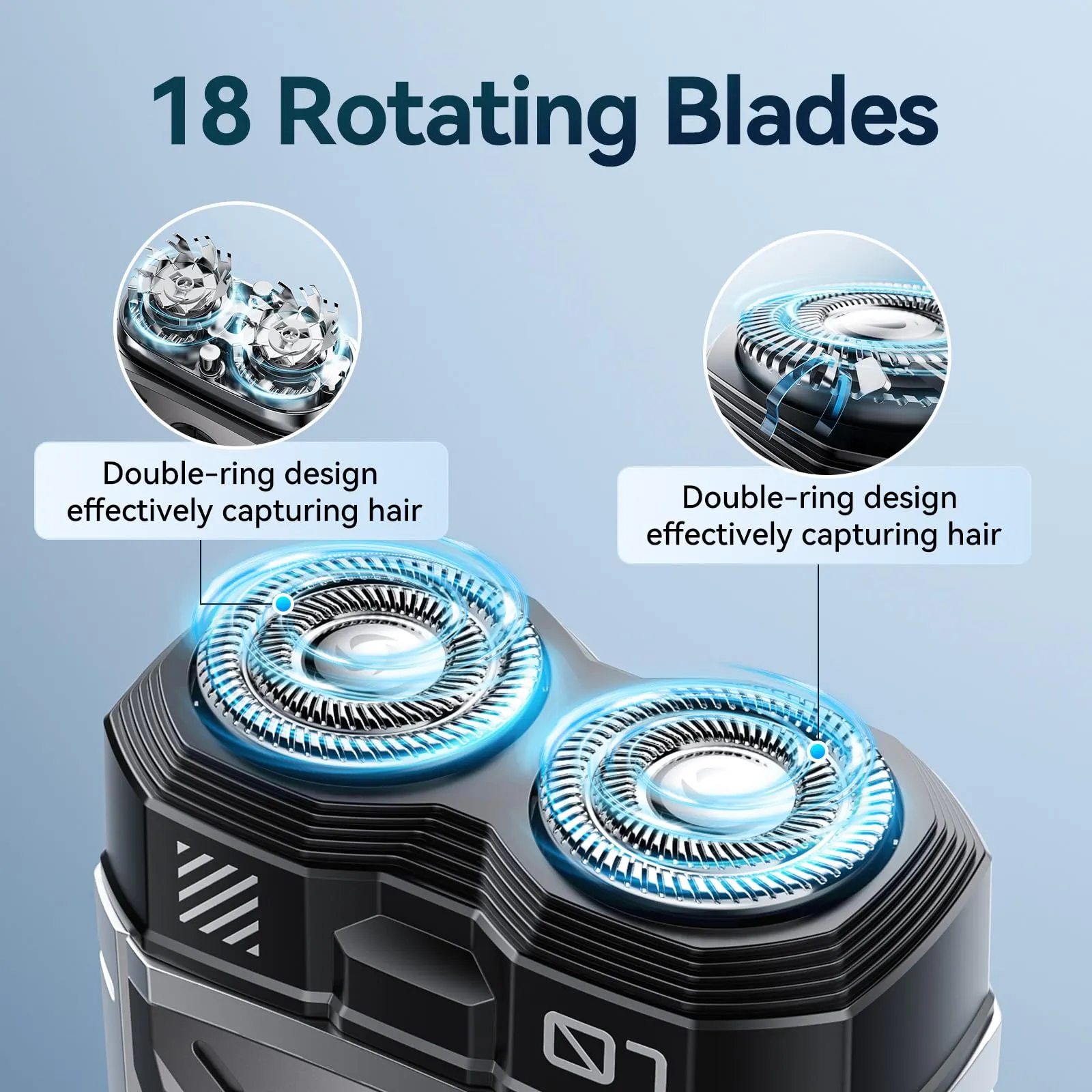 Electric Shavers for Men,Mini Electric Razor,Electric Shavers for Men Face,USB Rechargeable Portable Travel Shaver,Double-Ring Magnetic Cutter,IPX7 Waterproof,Cordless Compact Shaver