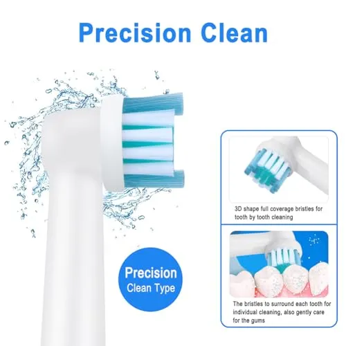 Electric Toothbrush Replacement Heads Refills Compatible with Oral B - Precision Clean Replacement Toothbrush Heads for Gentle & Effective Cleaning，by DeBizz (4)
