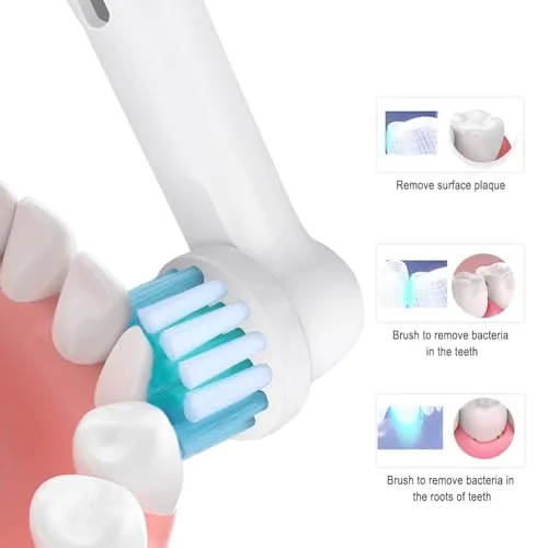 Electric Toothbrush Replacement Heads Refills Compatible with Oral B - Precision Clean Replacement Toothbrush Heads for Gentle & Effective Cleaning，by DeBizz (4)