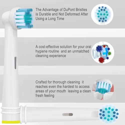 Electric Toothbrush Replacement Heads Refills Compatible with Oral B - Precision Clean Replacement Toothbrush Heads for Gentle & Effective Cleaning，by DeBizz (4)