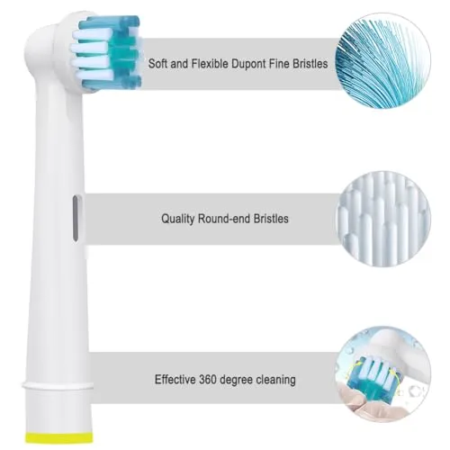 Electric Toothbrush Replacement Heads Refills Compatible with Oral B - Precision Clean Replacement Toothbrush Heads for Gentle & Effective Cleaning，by DeBizz (4)