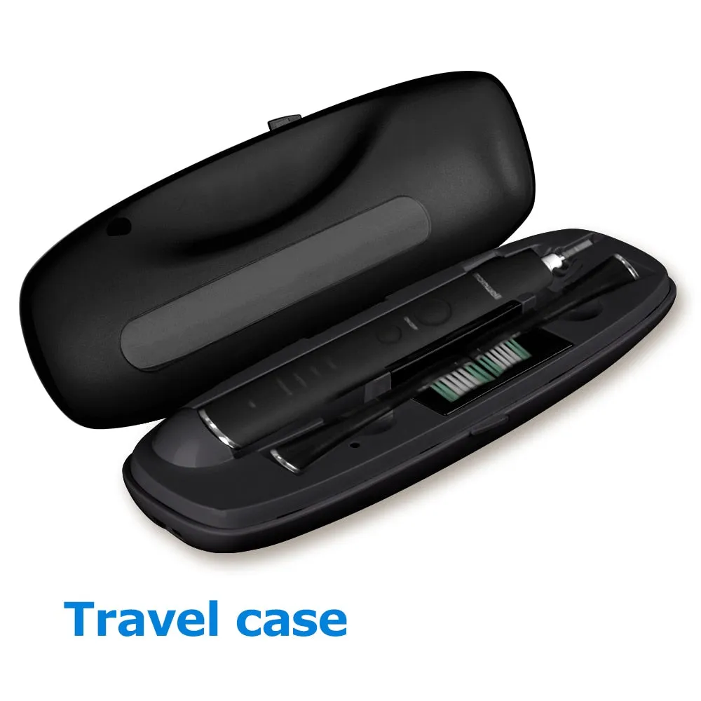 Electric Toothbrush USB Inductive Charging Sonic Toothbrush Adults Electric Sonic toothbrush Black 8 Brush Heads & Travel Case