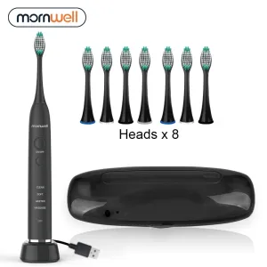 Electric Toothbrush USB Inductive Charging Sonic Toothbrush Adults Electric Sonic toothbrush Black 8 Brush Heads & Travel Case