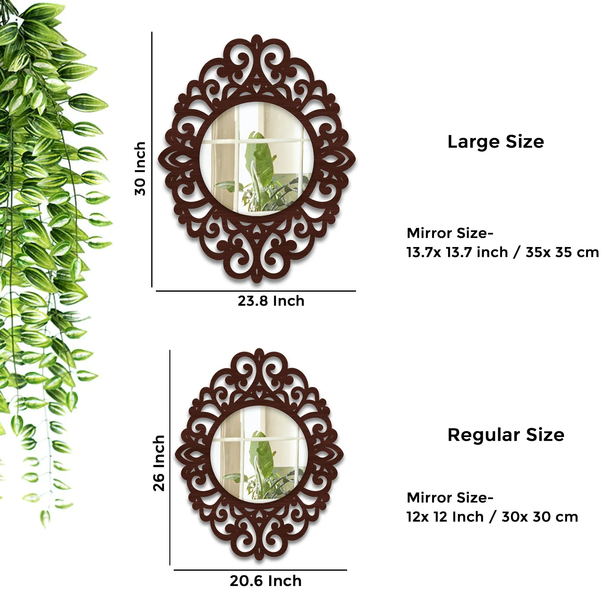 Elegance Beautiful Designer Wooden Frame Wall Mirror