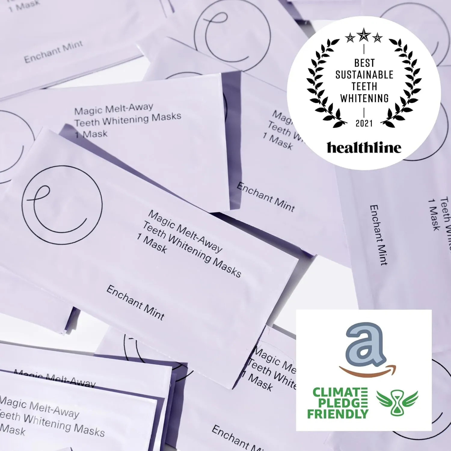 ELIMS Melt-Away Teeth Whitening Non-Toxic Strips for Sensitive Teeth - 14 Strips, 7 Treatments - Dissolving Mess-Free Application