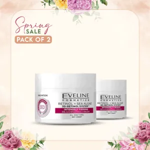 Eveline 3D Retinol   Sea Algae Firming Cream 50ml (Pack of 2)
