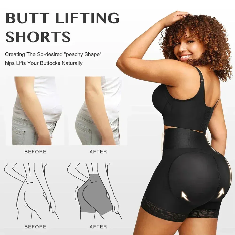Fajas Colombianas BBL Sculpting Butt Lifter Shapewear – High-Waisted Tummy Control Shorts, Postpartum Girdle for Women